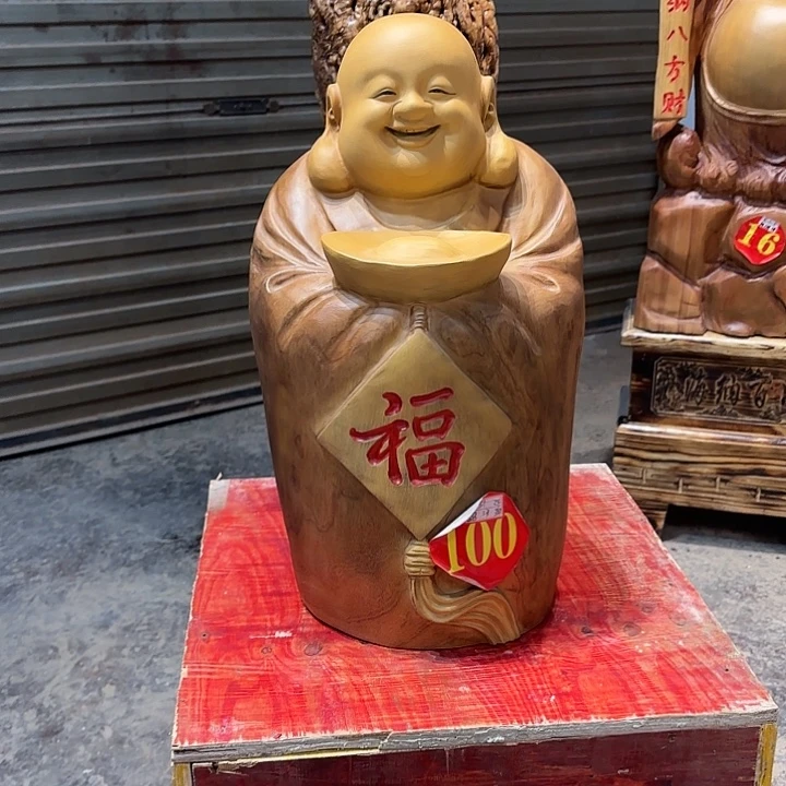 香樟木香樟木雕刻人物摆件