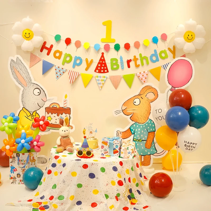 【立减】小红书同款周岁生日装饰场景布置派对波西皮普宝宝kt气球