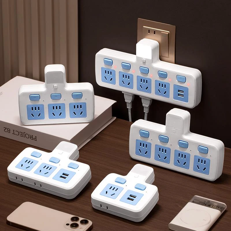 公牛适用无线插座转换器带小夜灯家用扩展一转多孔USB插排多功能