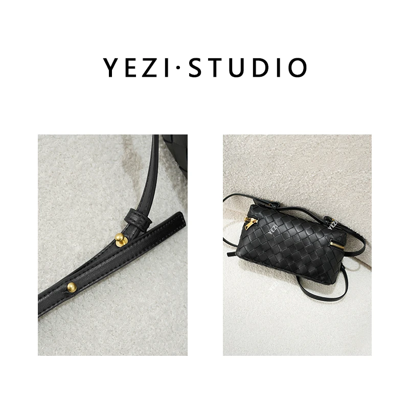 【巴洛晚宴】手工编织小羊皮B*V单肩斜挎精致小方盒手提包25446027