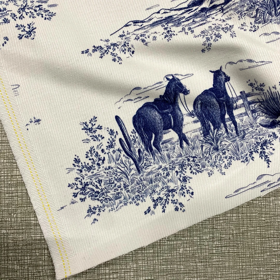 高品白牛仔典雅国风水墨画以梦为马，不负韶华（2米价）600克/m