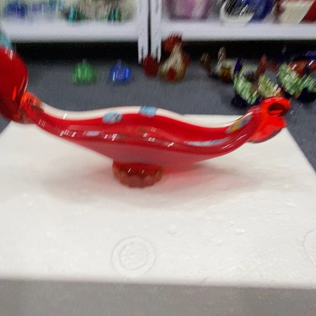 琉璃红色大帆船-长23.8厘米