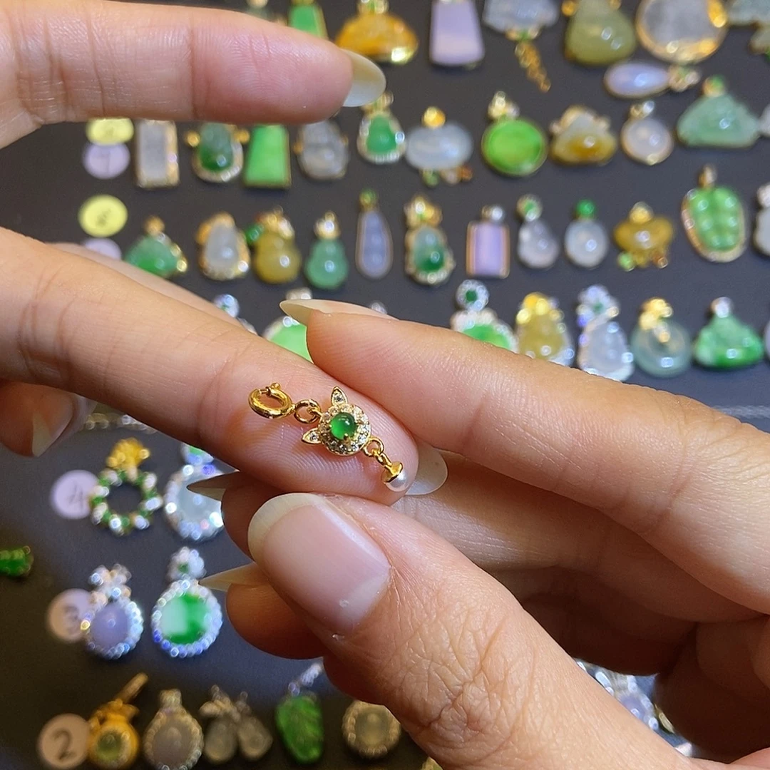 翡翠银S925镶嵌吊坠(不含链)