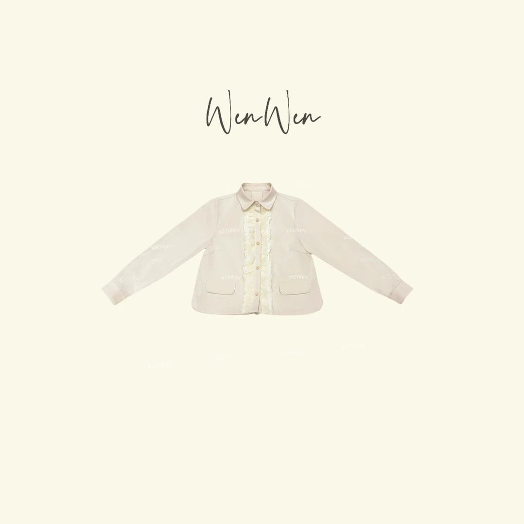 WENWEN-深圳原创【“织女星”25早春荷叶边简约时尚翻领外套】WT0306