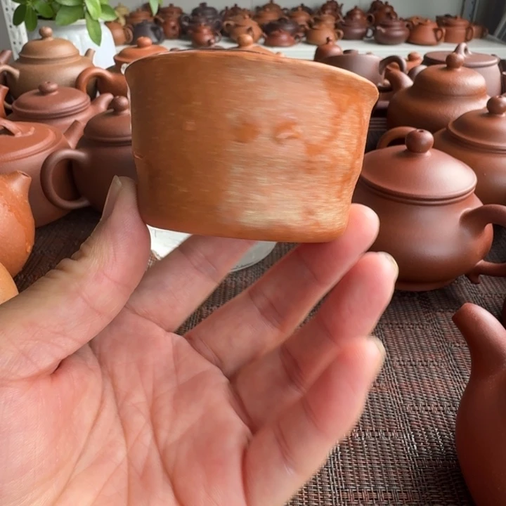 茶杯紫砂花泥杯子70cc