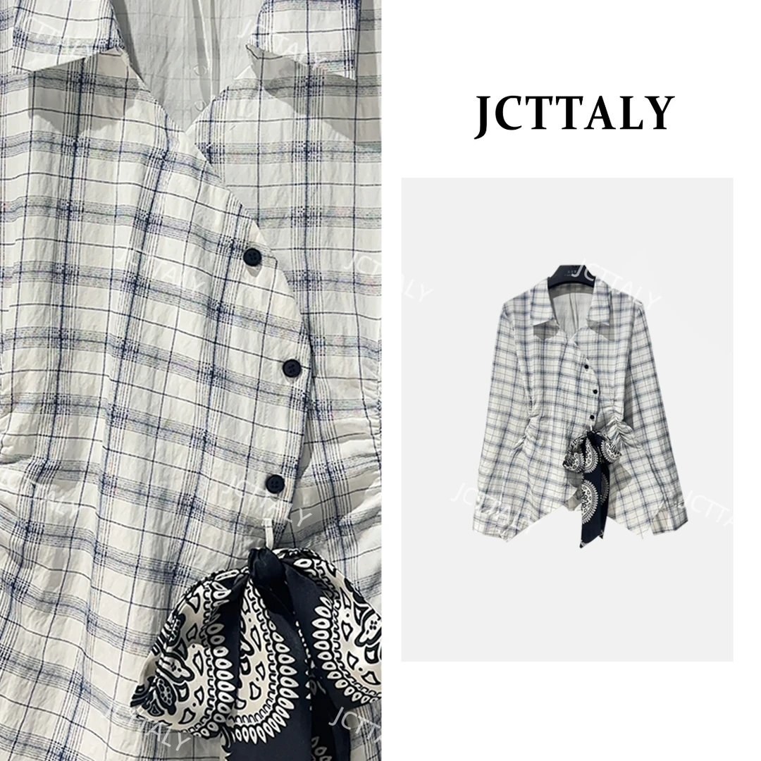 【宠粉价】上衣休闲格纹女装衬衫秋款衬衣百搭常规款JC-A4438
