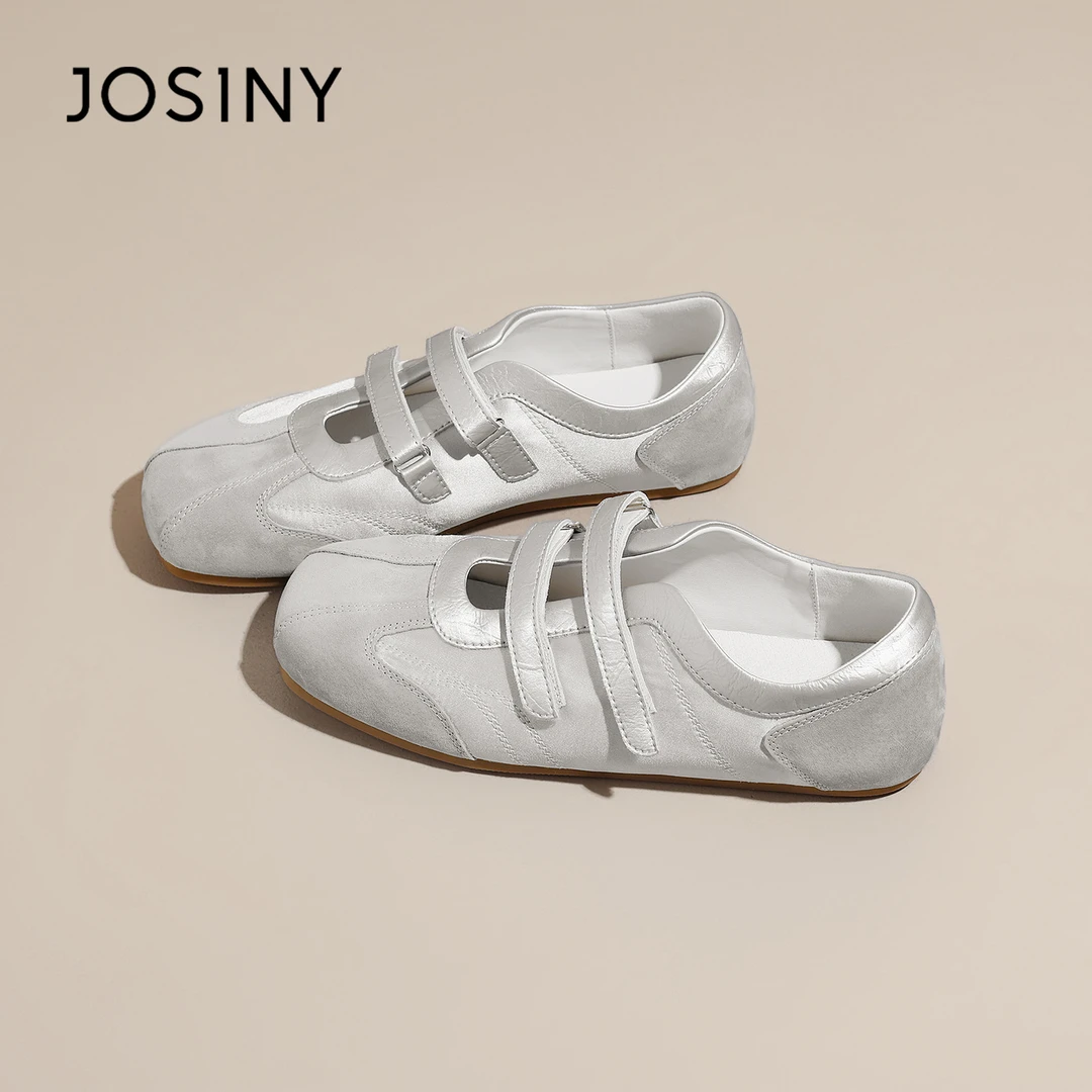 卓诗尼夏季新款运动玛丽珍芭蕾单鞋女魔术贴运动休闲女鞋时尚百搭