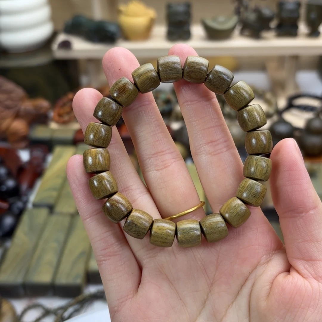 棒***梗木绿檀木料工艺品