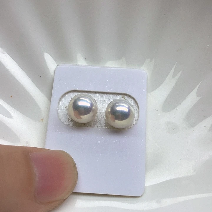 ****潴定制淡水珍珠银S925镶嵌耳饰