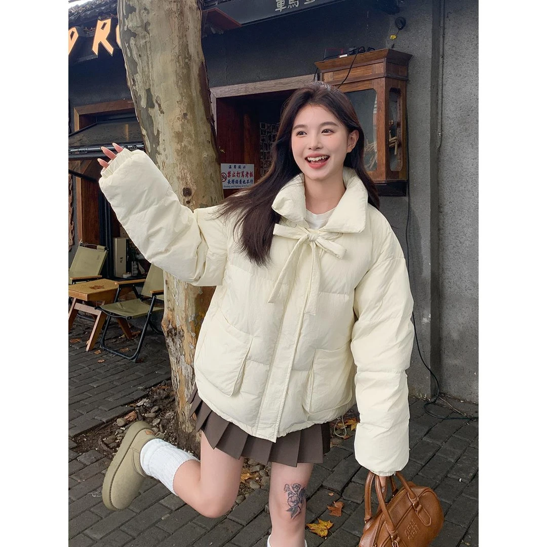 VOCKOO官方独特和超级好看的羽绒服女子短冬2025新设计甜美学院风