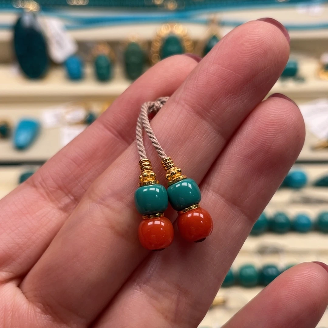 未镶嵌绿松石珠宝奇石弟子珠