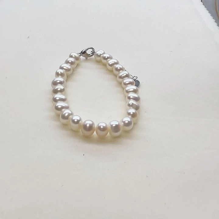 钛钢手串淡水珍珠