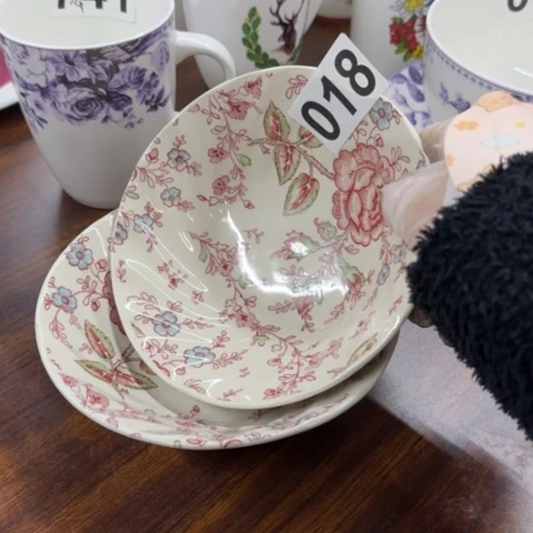 泥塑磁州窑出口尾货碗两只口径15