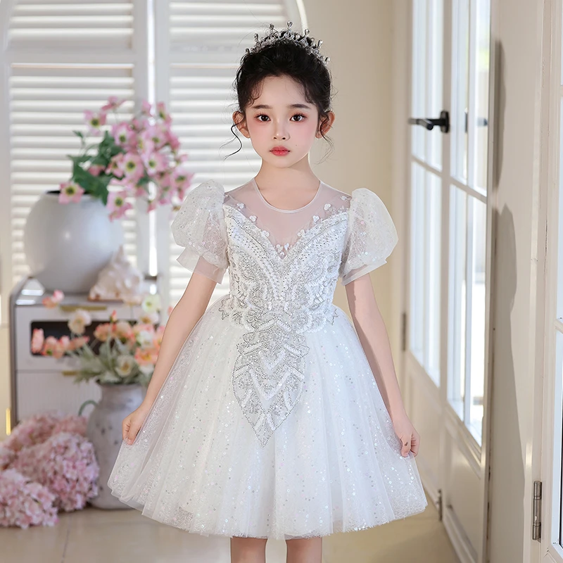 女童礼服高端轻奢小众儿童绝美公主裙婚礼花童主持钢琴演奏演出服