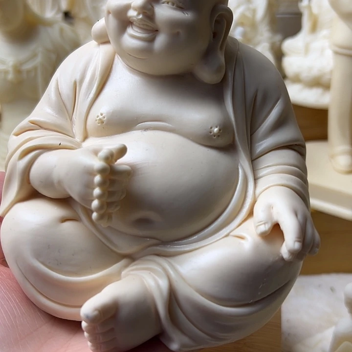 蕾***华藤14公分弥勒摆件