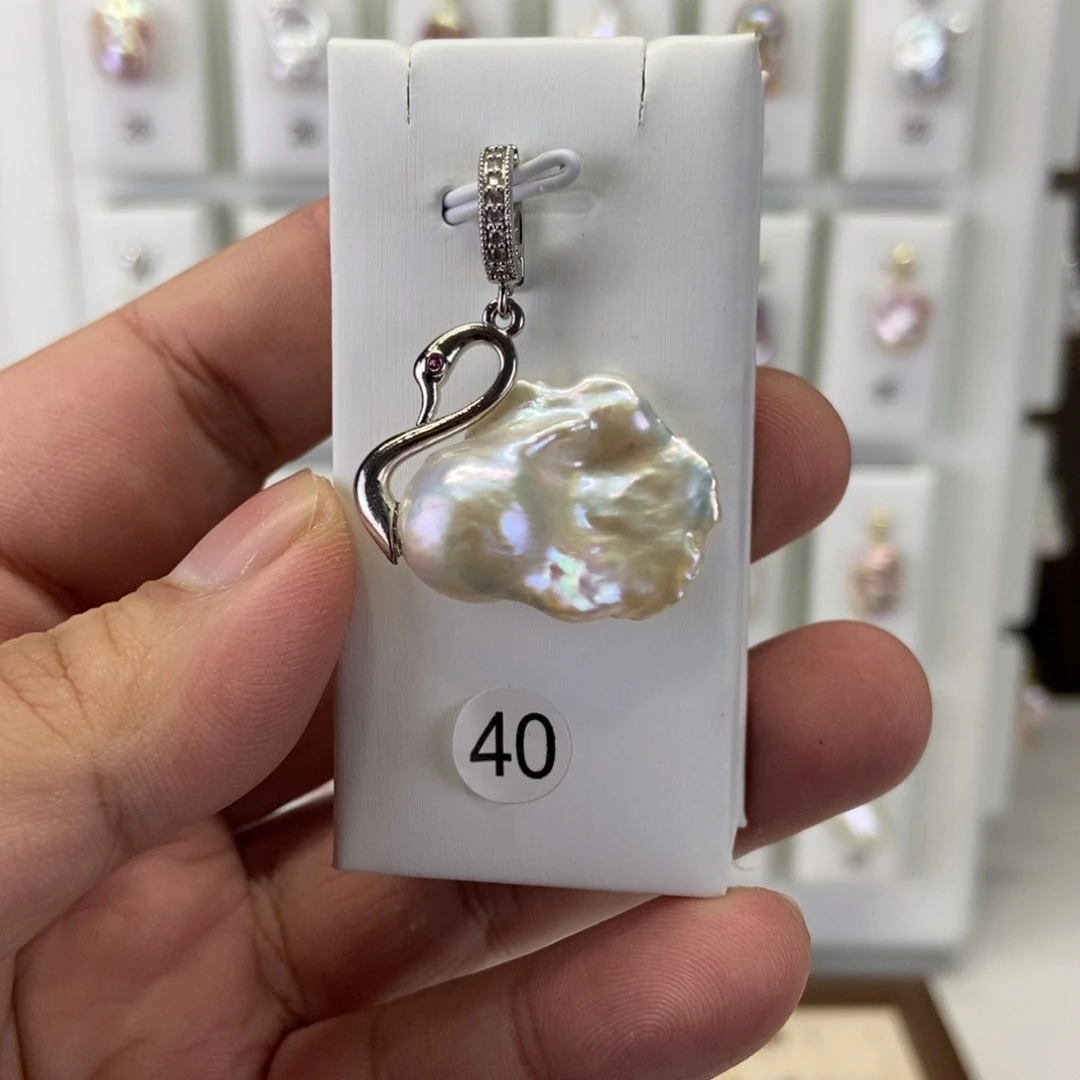 合金淡水珍珠吊坠(不含链)