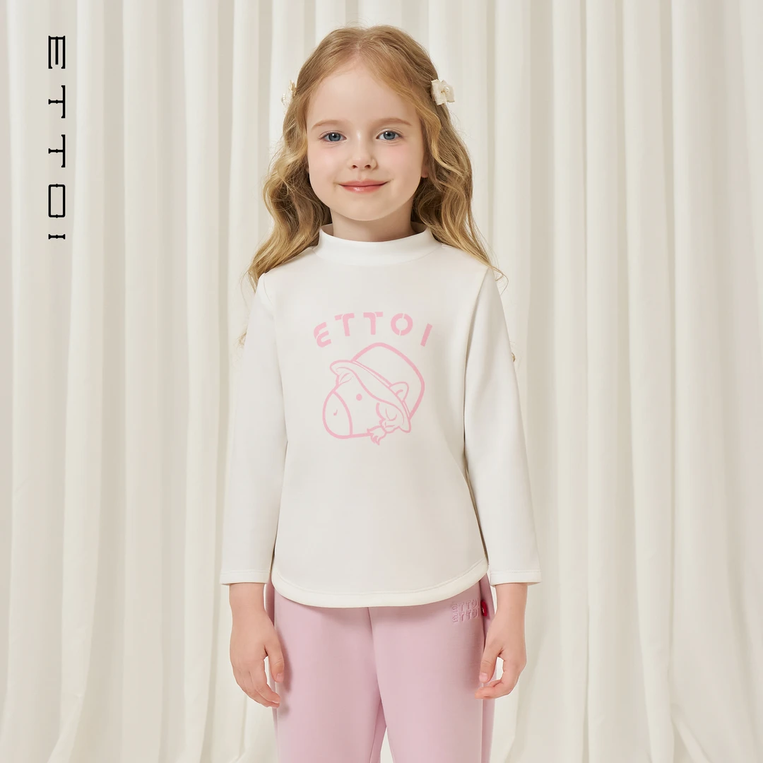 【朗姿集团】ETTOI爱多娃2025秋新款半高领百搭内搭logo女童打底