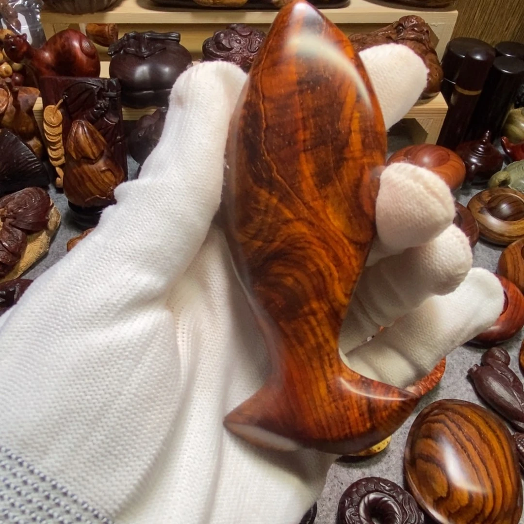 手串/手链小叶紫檀微凹黄檀鱼手把