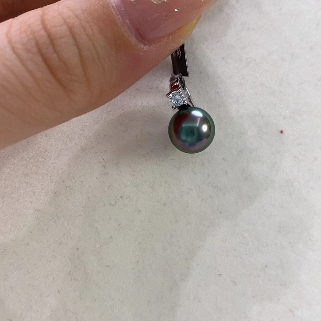 银S925镶嵌海水珍珠吊坠