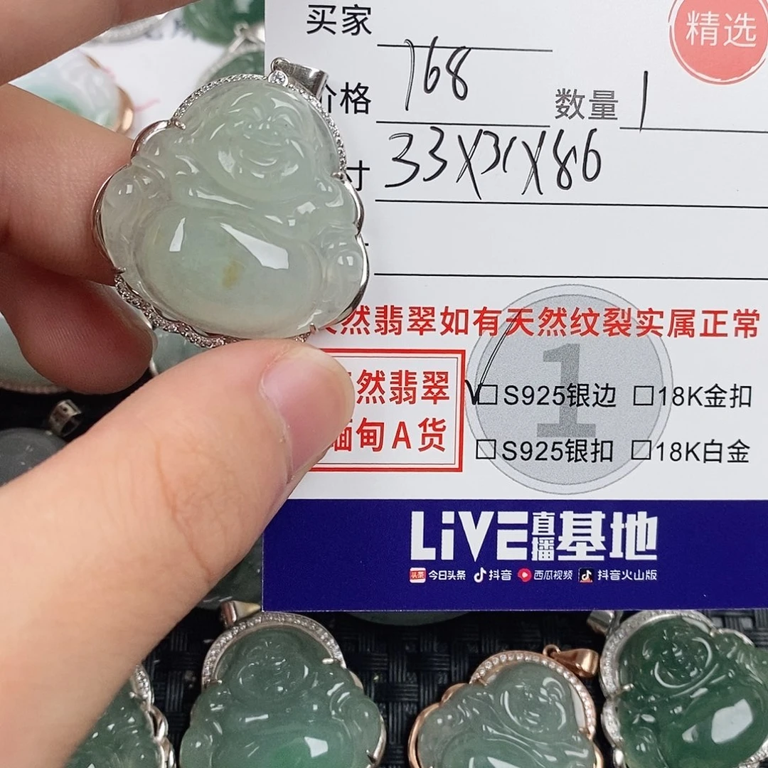 翡翠银S925镶嵌颈饰