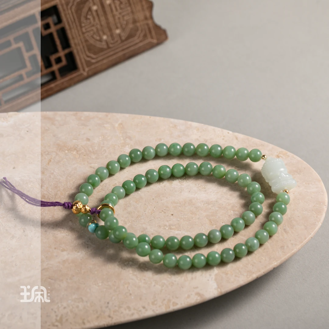 浮生忆|和田玉*手串*18K金镶嵌YYC25103006多样性发其一