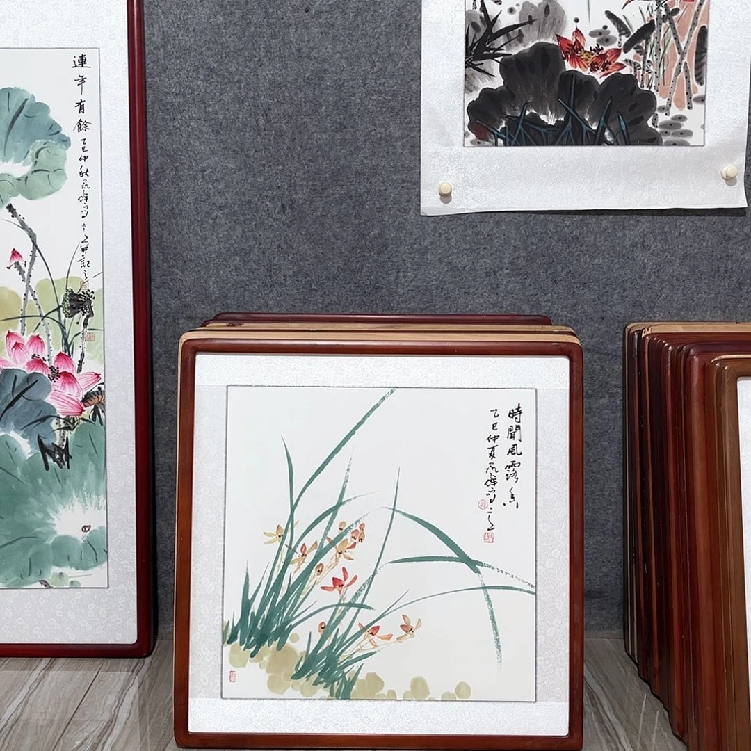 国画书画作品带框63×63