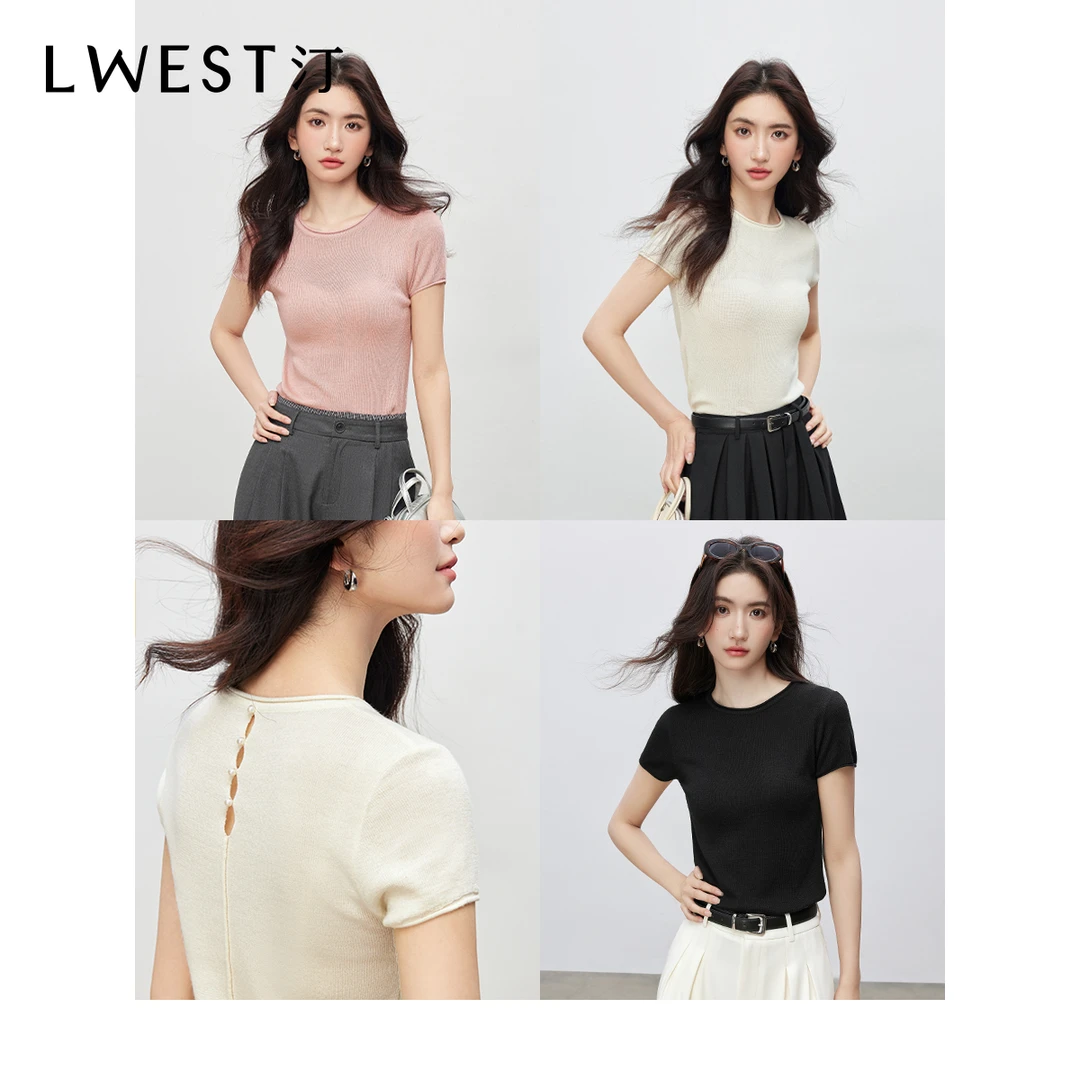 【林一专属】朗文斯汀简约通勤修身圆领针织衫DTMZ5102A12725