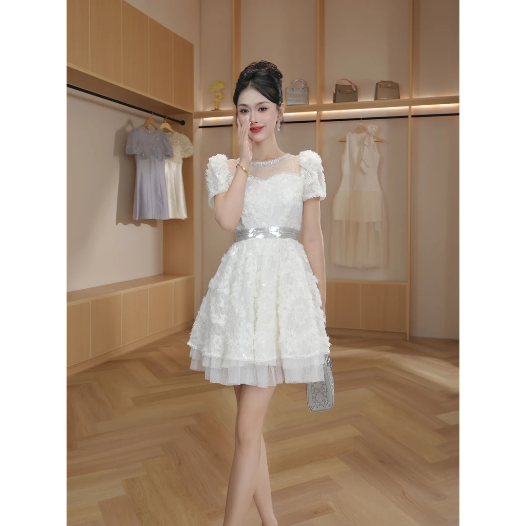 【设计师定制】新款时尚法式修身气质轻奢连衣裙41009