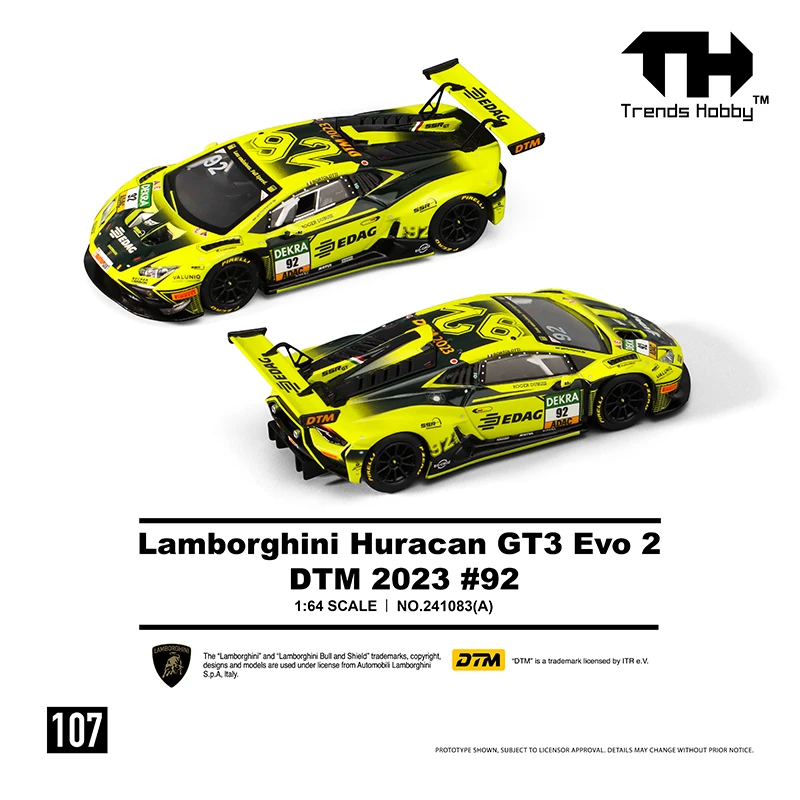 预售TH164兰博基尼HuracanGT3 EVO2 DTM 92 94号合金车模