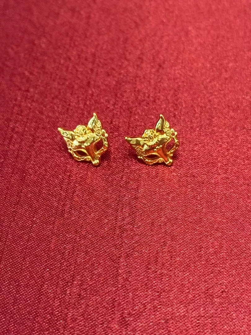 东方简珠宝 S3854 狐狸面具耳钉