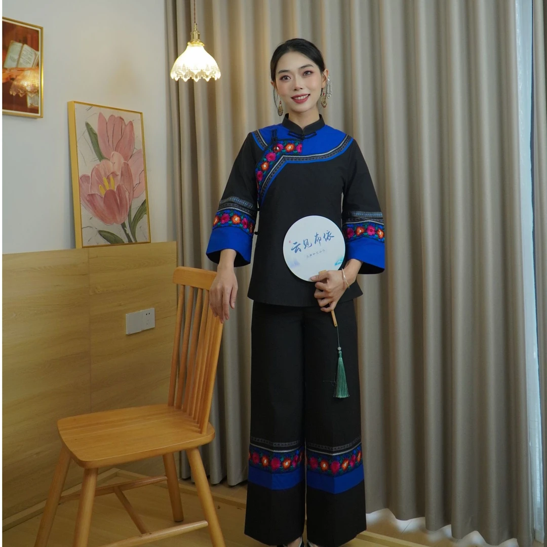 【云见布依】少数民族布依族壮族复古长款土布黑色民族风服饰日常