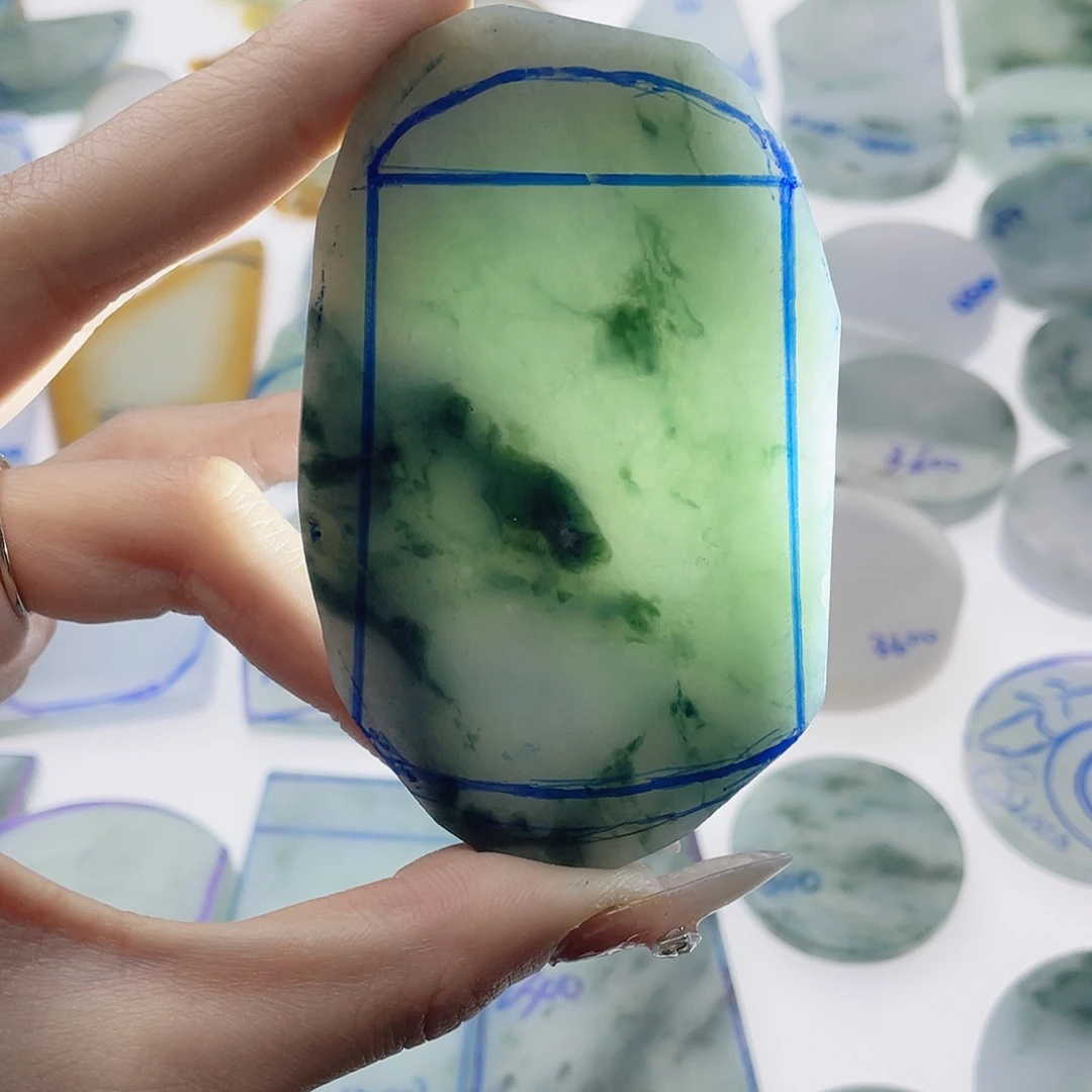 定制翡翠未镶嵌流****空纯天然缅甸a货翡翠