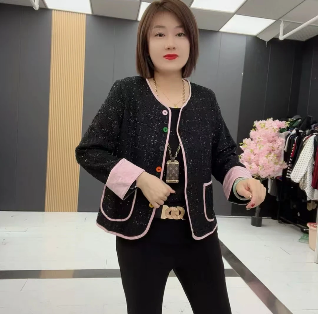 时尚百搭大码短款香风外套-DYZ-8018