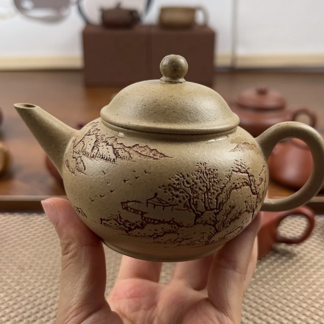 茶壶紫砂手工制作本绿半手150c