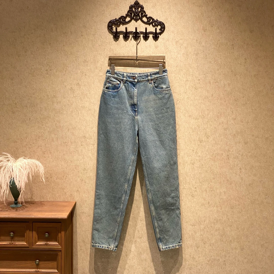 未使用 Prada/普拉达 水洗蓝三角标牛仔裤/28码/全新原吊/39059