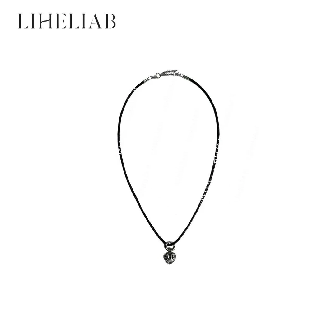 足银合成锆石银制品 宝儿家 / 藤蔓爱心 足银做旧爱心银饰项链