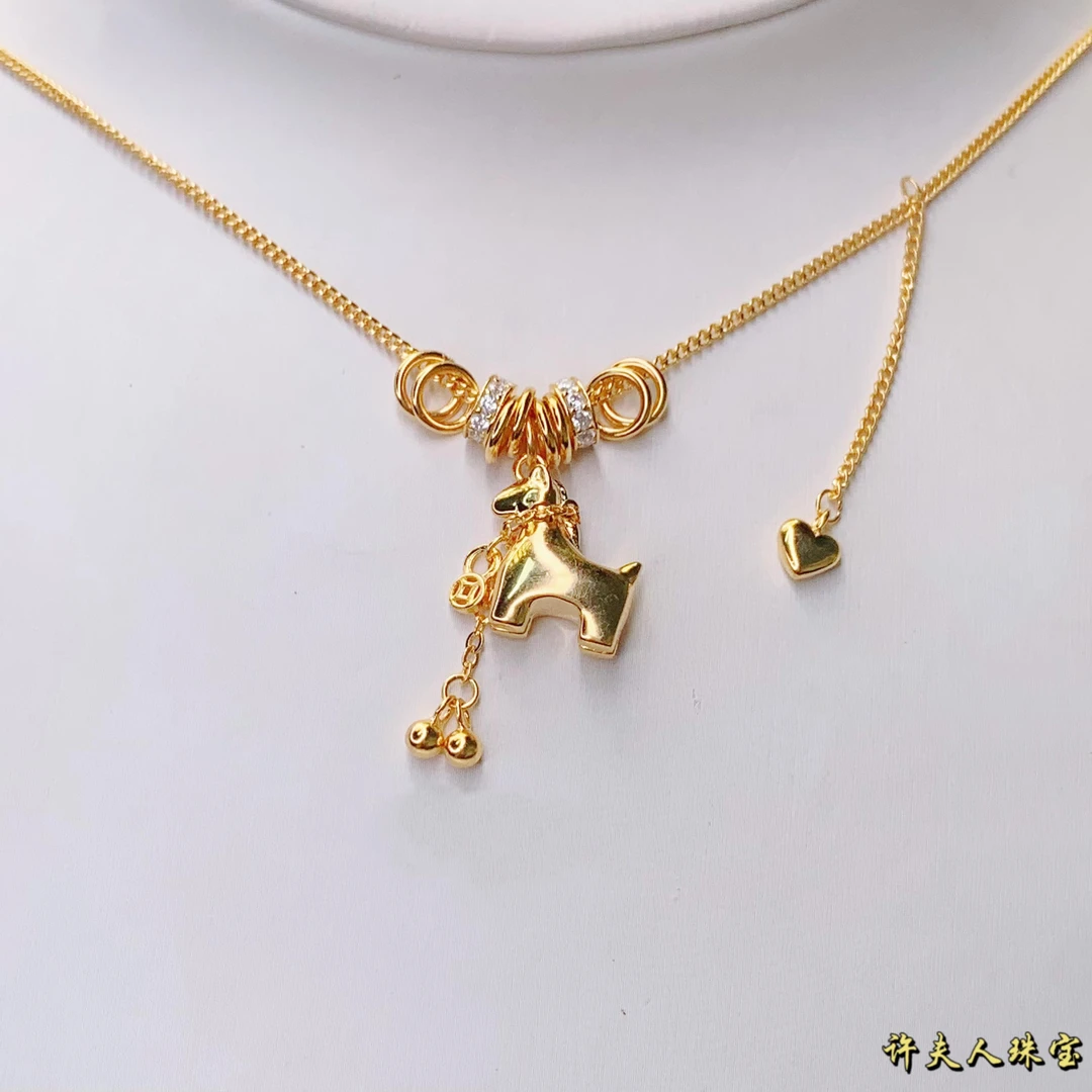 坠链均足银 足银时尚小众马上有钱套链