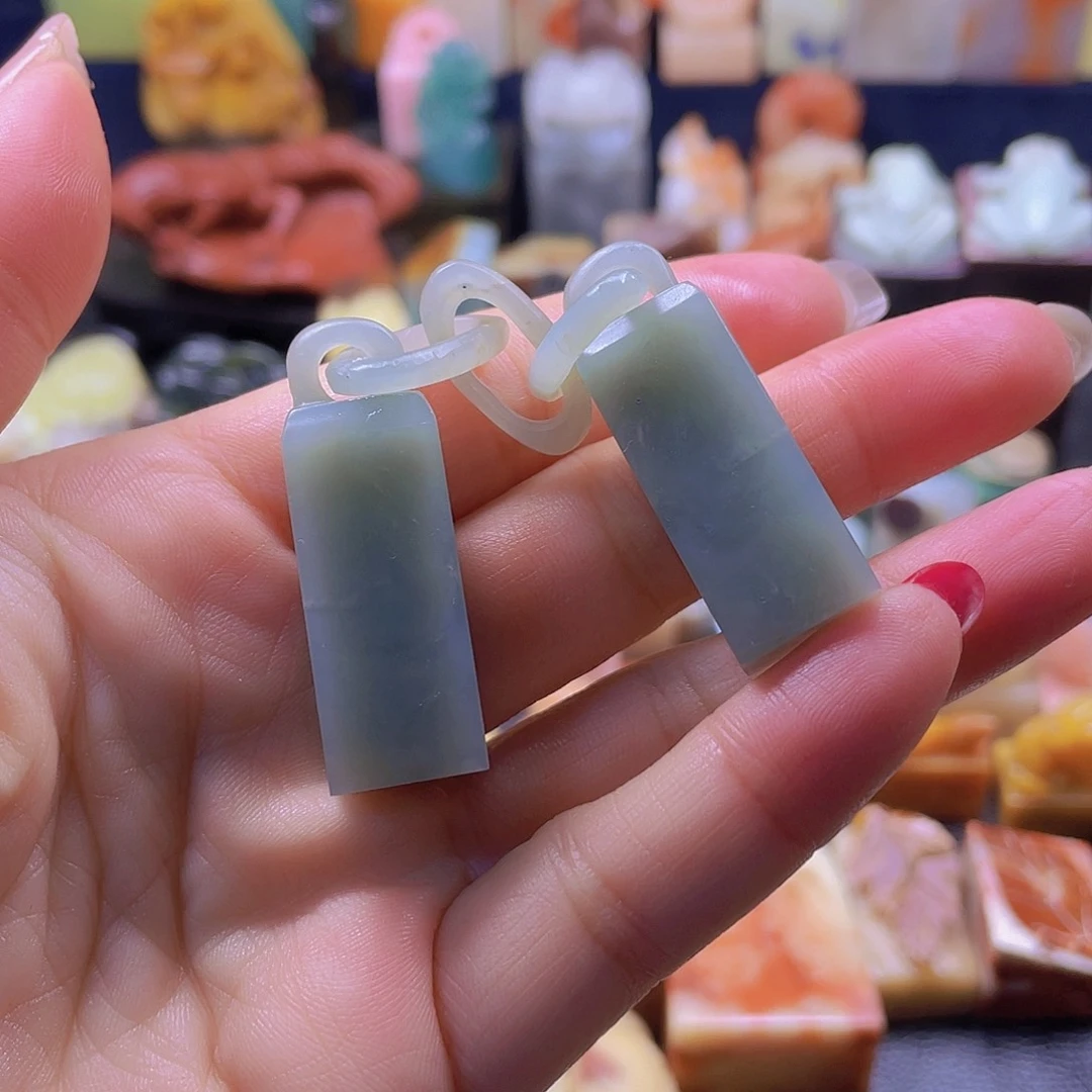 昌化石印石天青连章