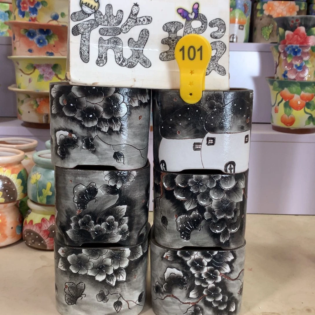 威****糖福利微瑕红陶花盆