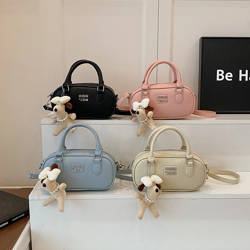 2025新款时尚潮流可单肩可斜跨可韩版手拎包夏季包保龄球包包休闲