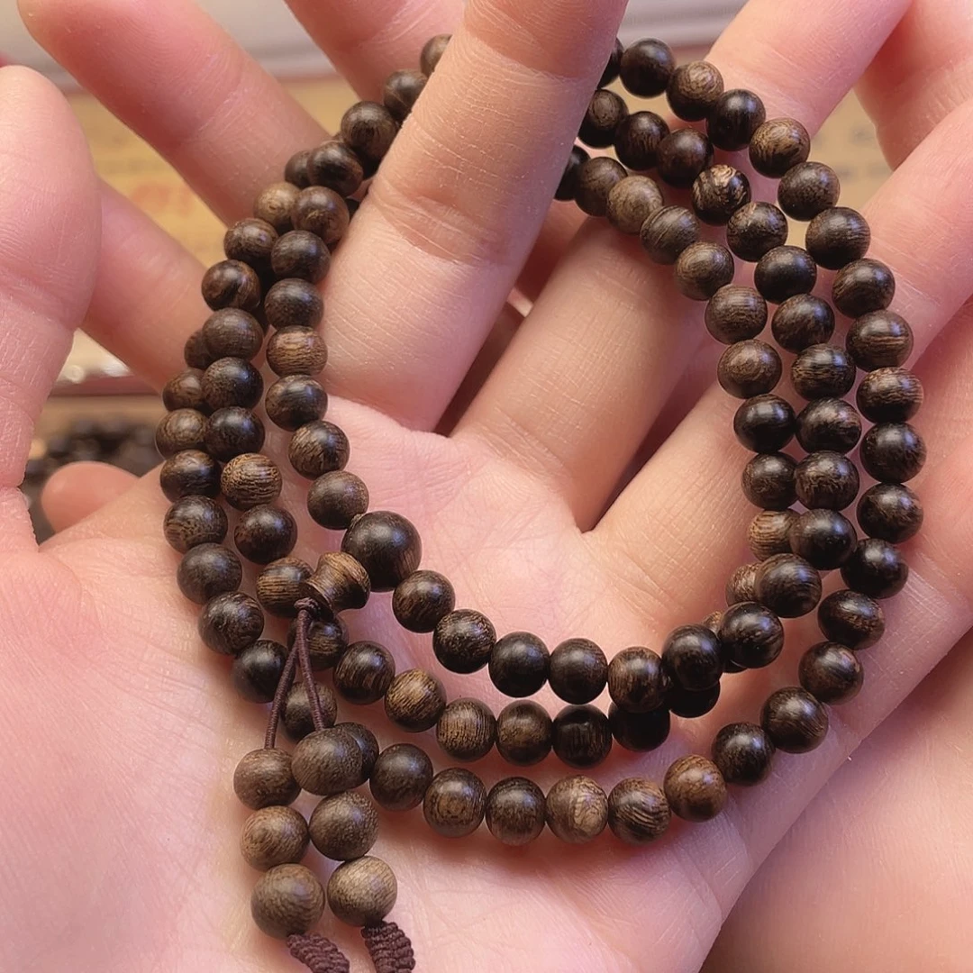 沉香手串越南芽庄白棋缨子瘤疤玉化