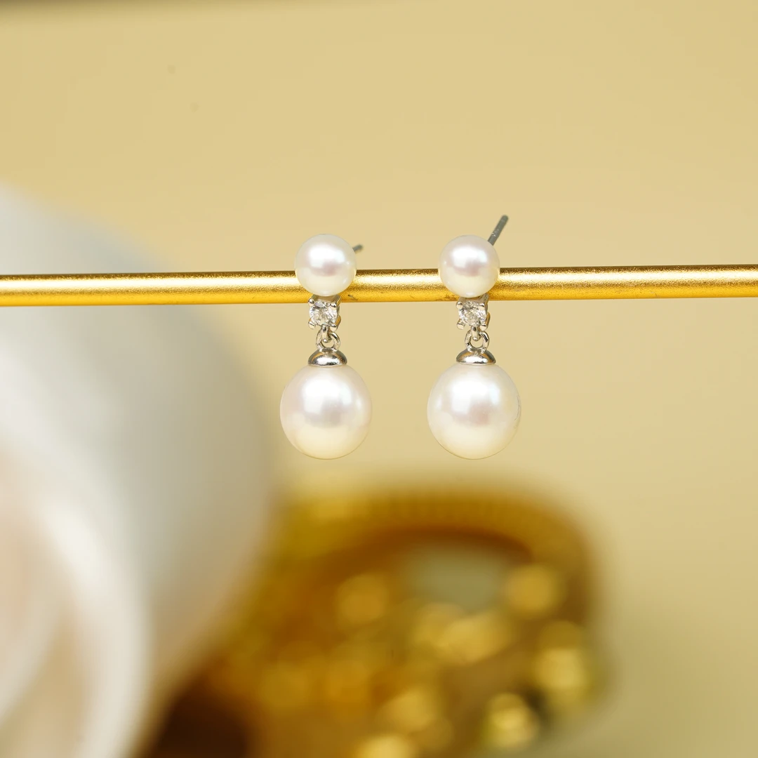【小北好物】S925银镶嵌淡水珍珠耳钉【多样性发一件】-17QJ07X87