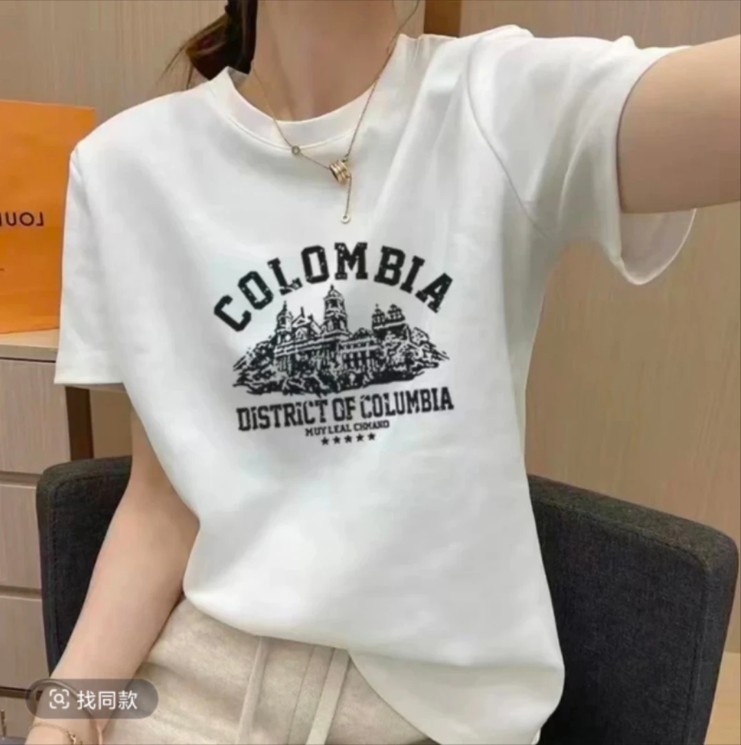 2025新款潮流圆领印花短袖T恤时尚休闲百搭情侣宽松