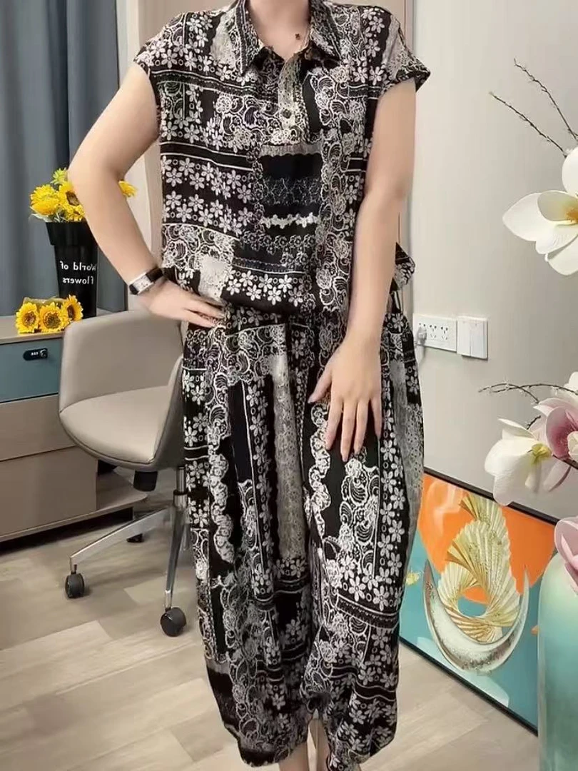 夏季新款时尚印花套装