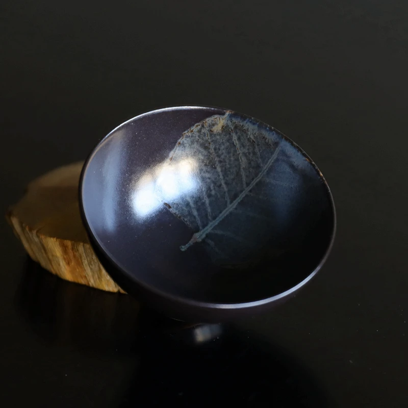 森野普洱杯陶瓷茶器邵建军木叶盏主人杯全手工茶杯盏杯品茗杯茶具