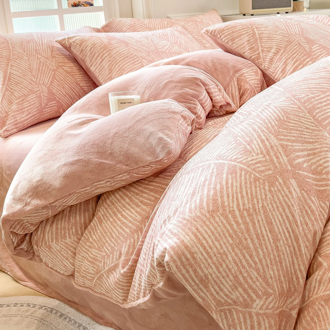 加厚磨毛全棉加绒被套单件一面纯棉一面牛奶绒被罩珊瑚绒面被单褥