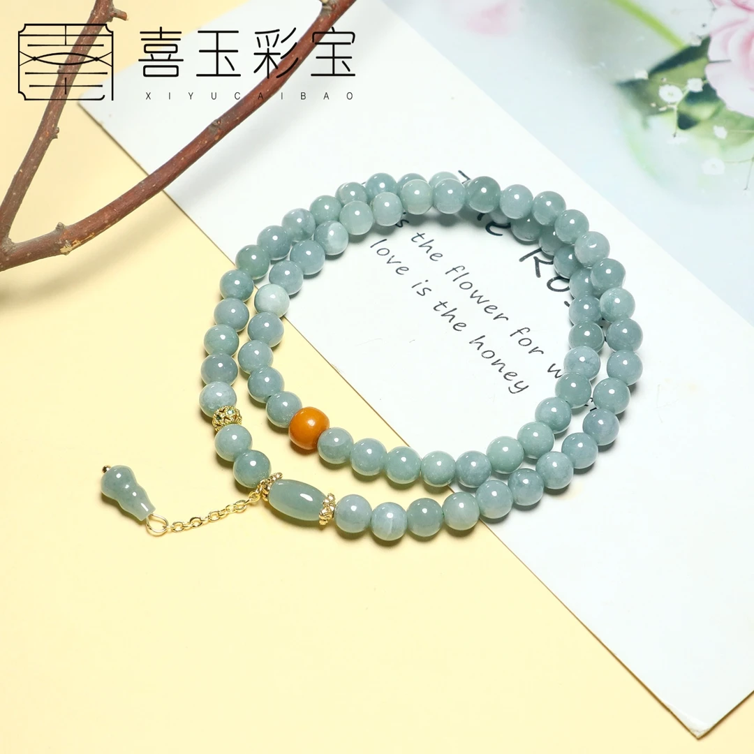 天然翡翠百搭时尚复古双圈手串（多样性发货）1304