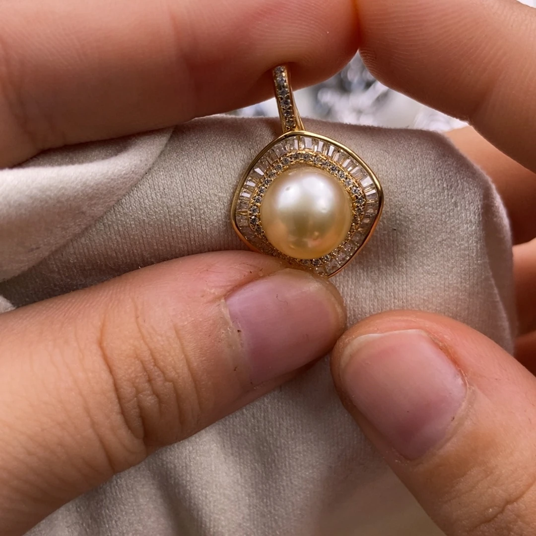 海水珍珠银S925镶嵌颈饰