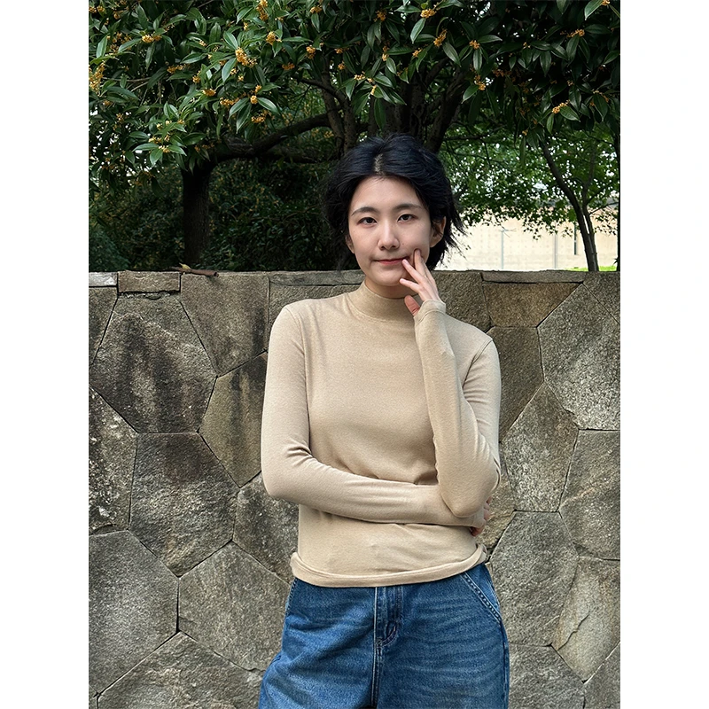 浪清/女装推荐 贝茜珍珠长袖打底衫42620#