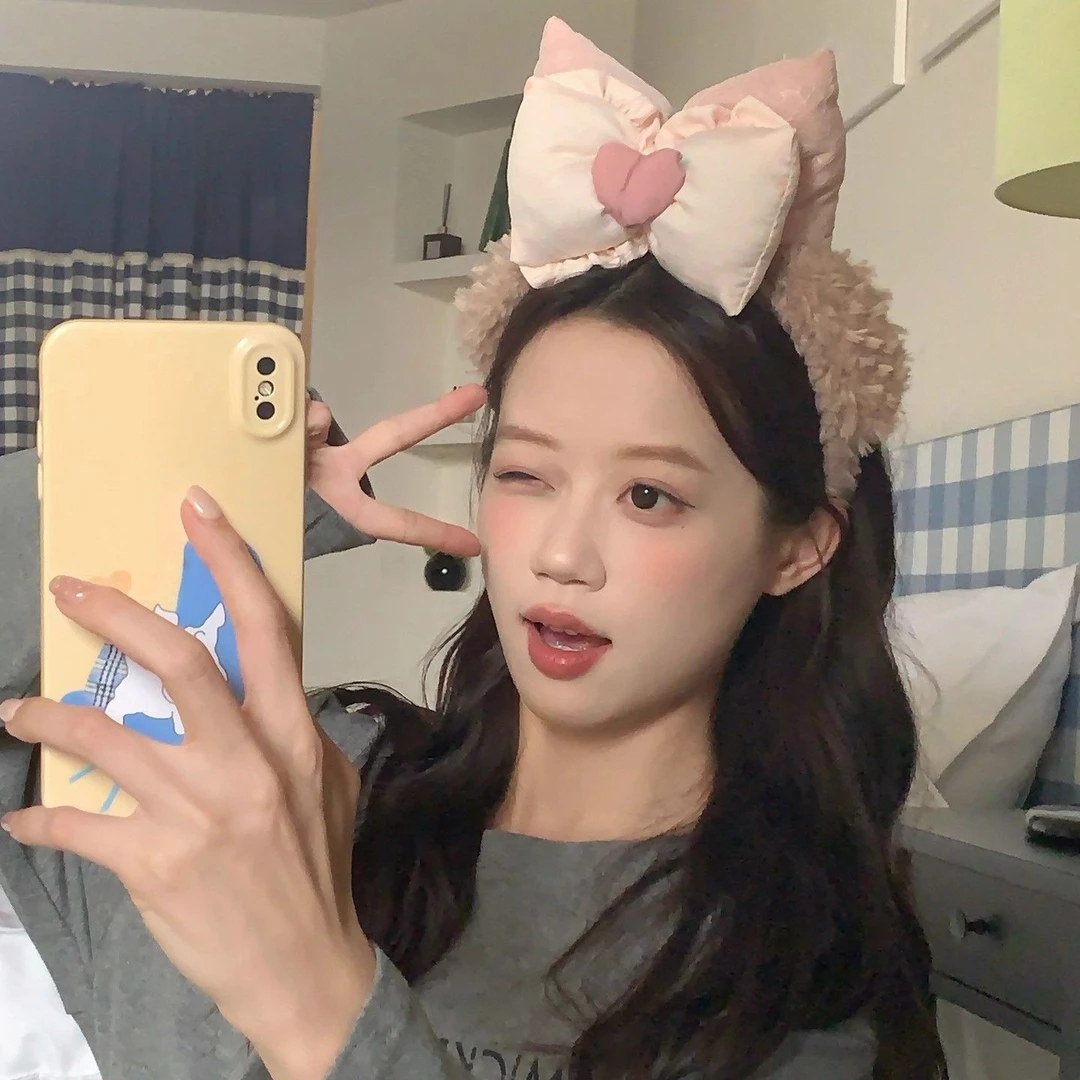 甜心Shirley!泡泡棉爱心蝴蝶结毛绒洗脸发箍少女游乐园拍照道具